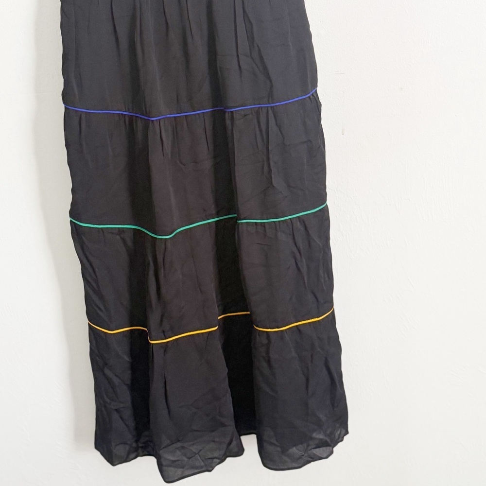 ECRU Women’s Black With Rainbow Piping Tiered LIVELY Sundress Zip 6369WT Size 0 - Picture 3 of 8